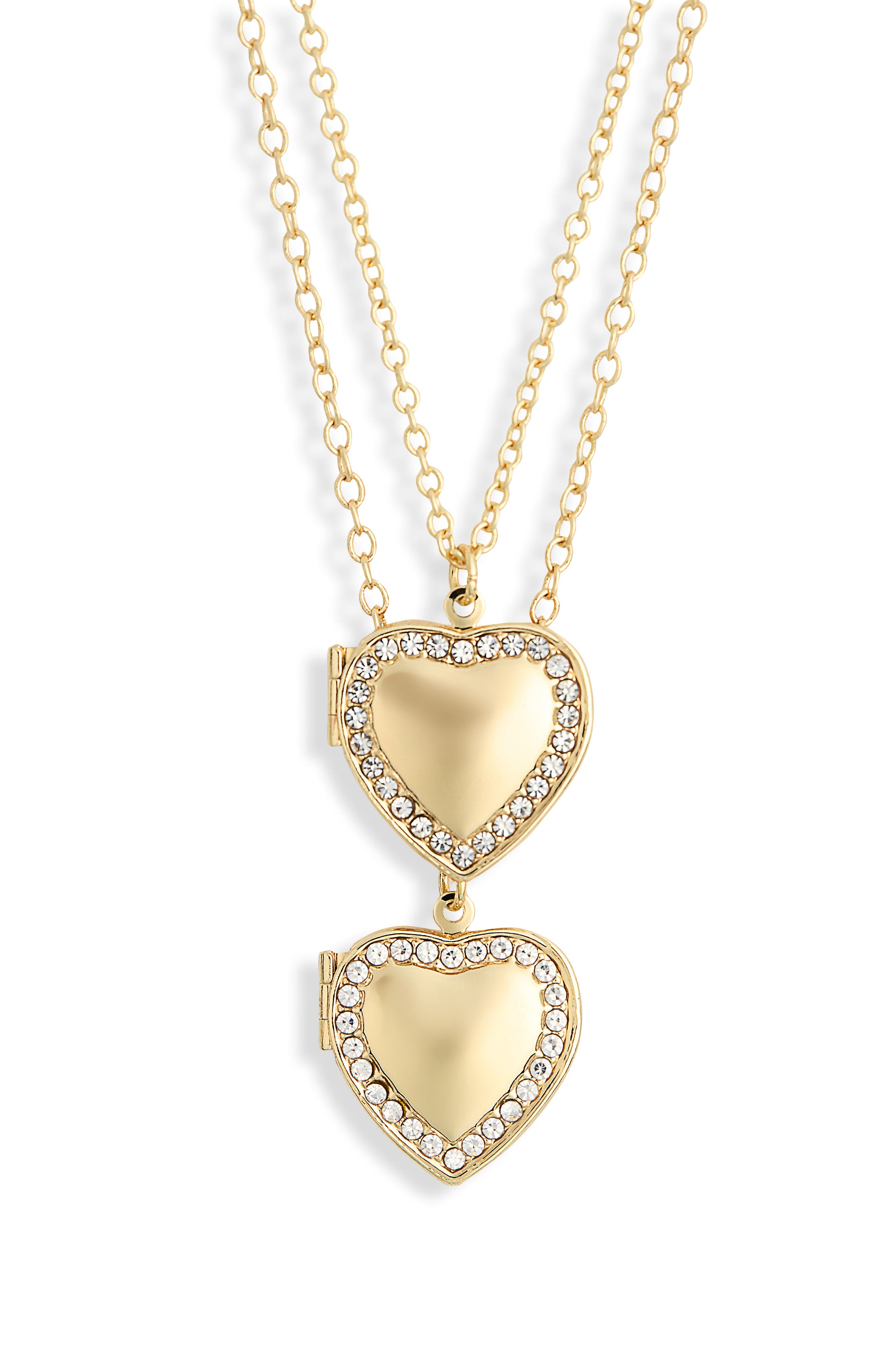 BaubleBar Set of 2 Match with Mama Heart Locket Necklaces