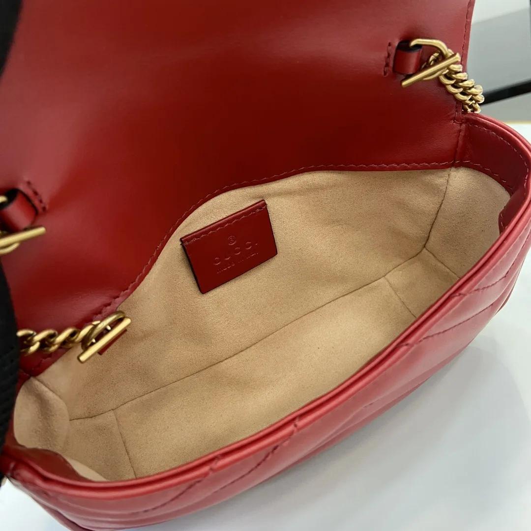 Gucci Marmont Red GG Supreme Canvas Shoulder Bag product photo from LabelPicks