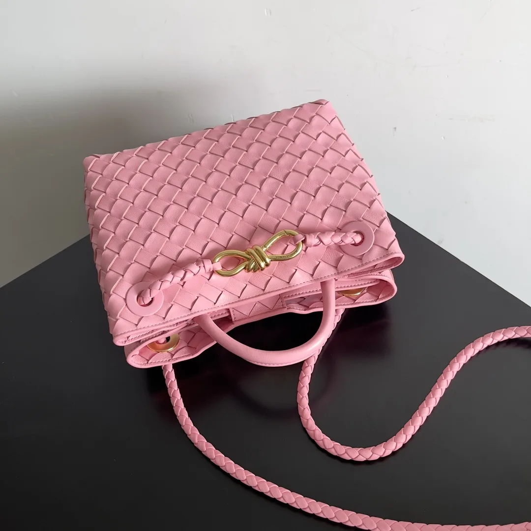 Bottega Veneta Andiamo White Intrecciato Woven Leather Shoulder Bag product photo from LabelPicks