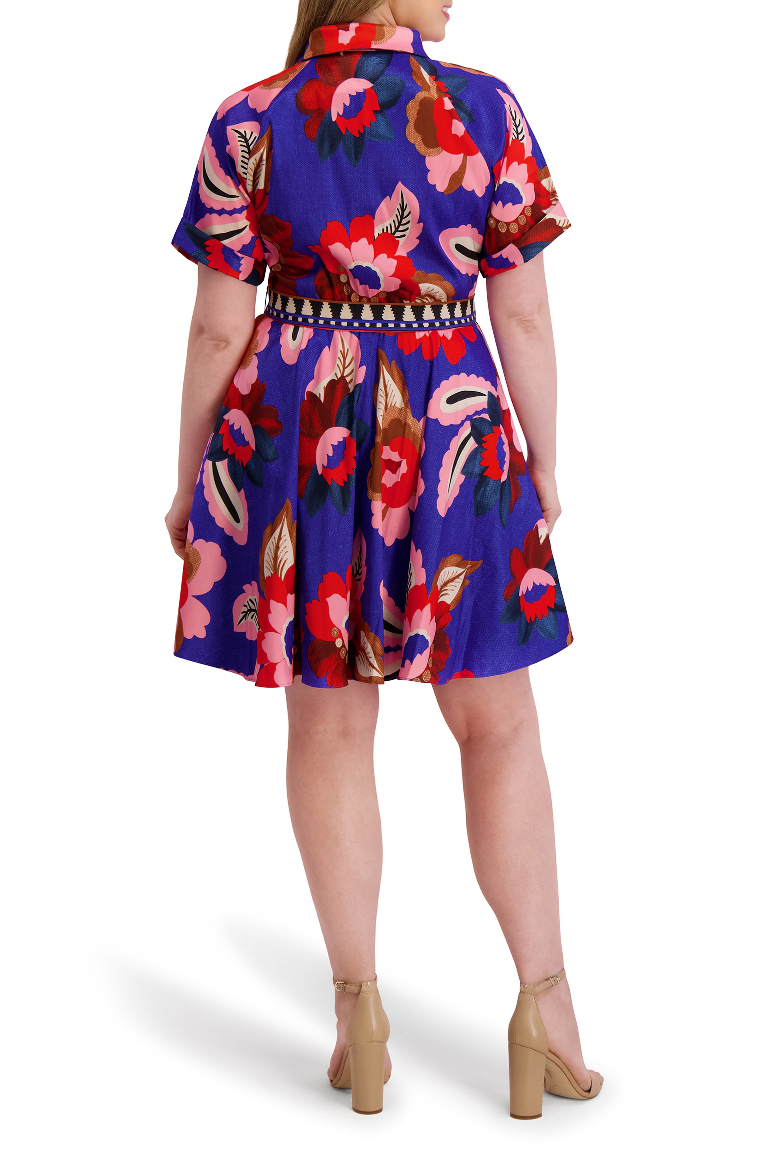 Kensie Printed Belted Shirtdress