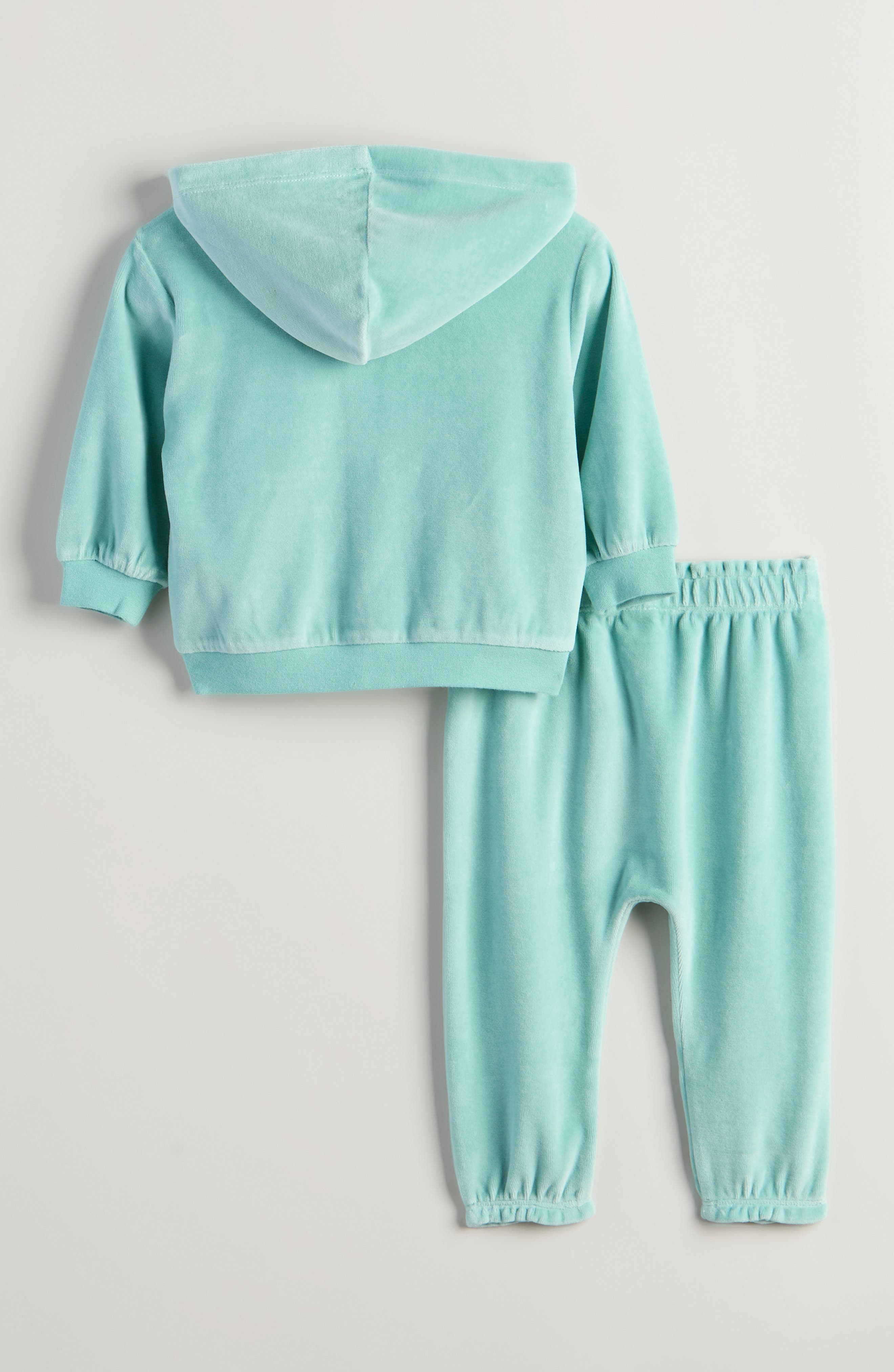 Tucker + Tate Bow Embroidered Velour Full Zip Hoodie & Joggers Set