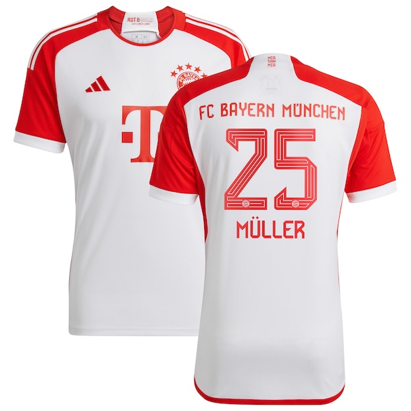 Thomas Müller Bayern Munich adidas 2023/24 Home Replica Jersey - White/Green