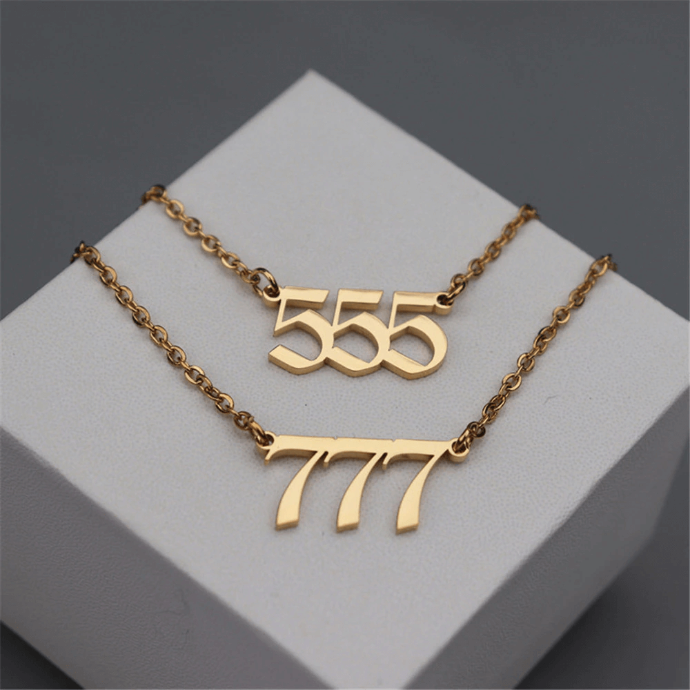 Angel Number Necklace 111-999 with 18K Gold Plated