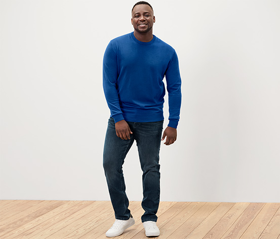 Merino-Pullover, blau