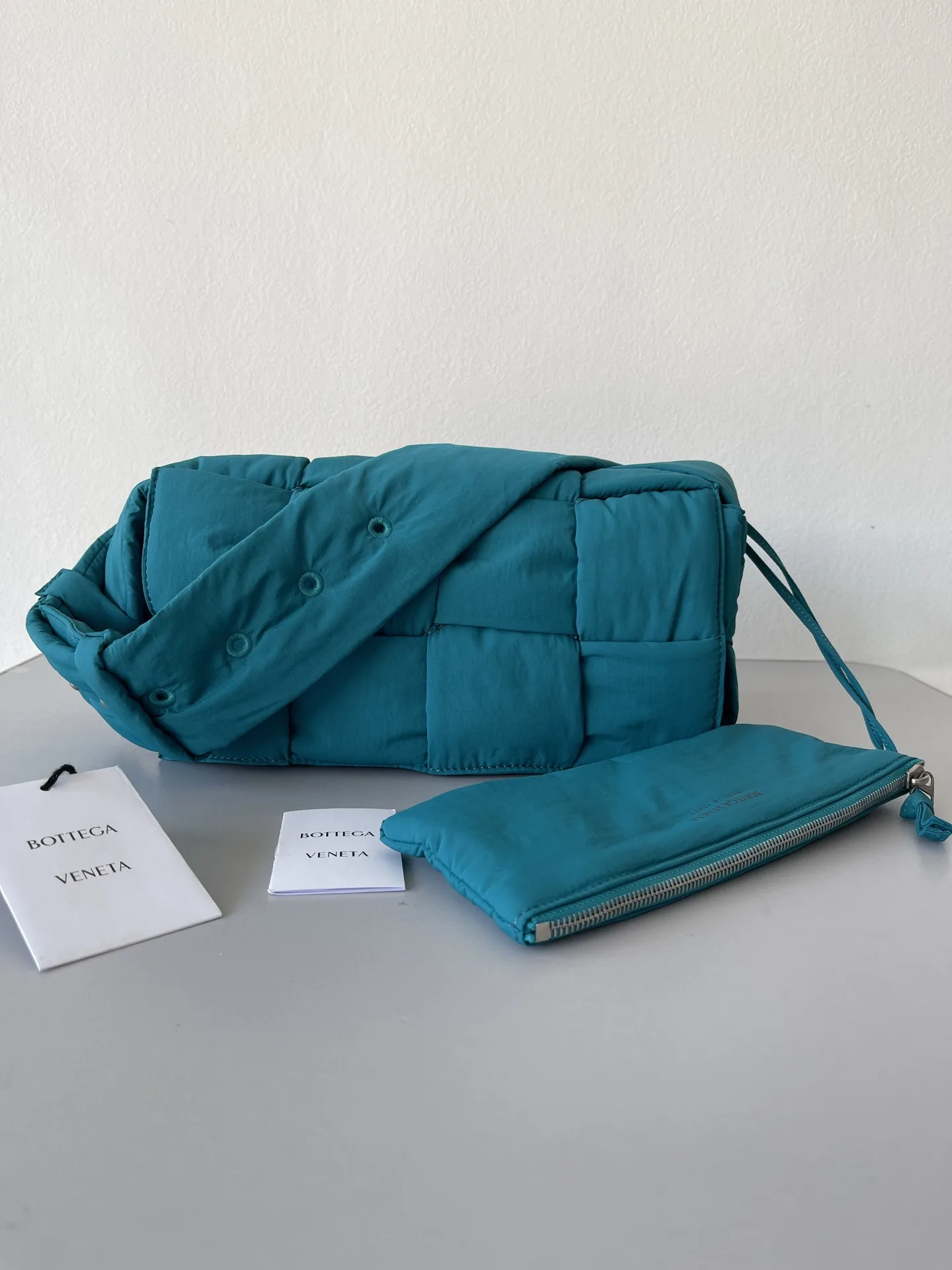 Bottega Veneta Cassette Green Nylon Crossbody Bag product photo from LabelPicks