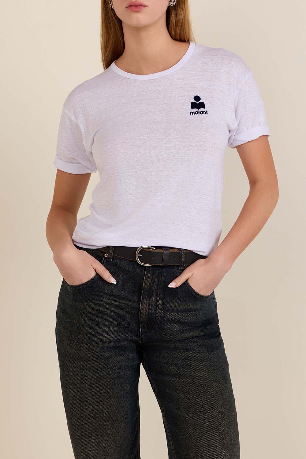 ISABEL MARANT חולצת טי מפשתן