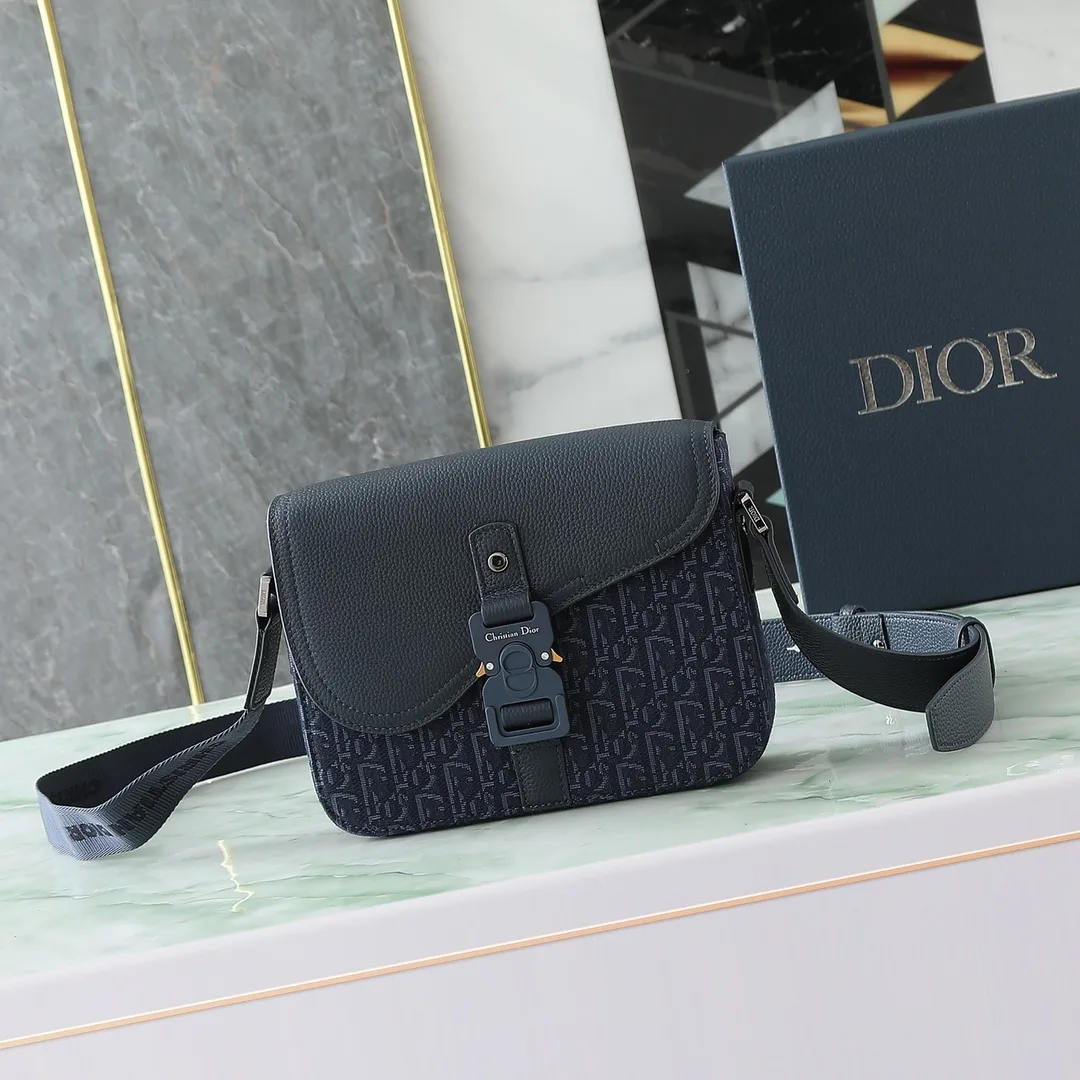 Dior Blue Saddle Oblique Canvas Saddle Bag product photo from LabelPicks