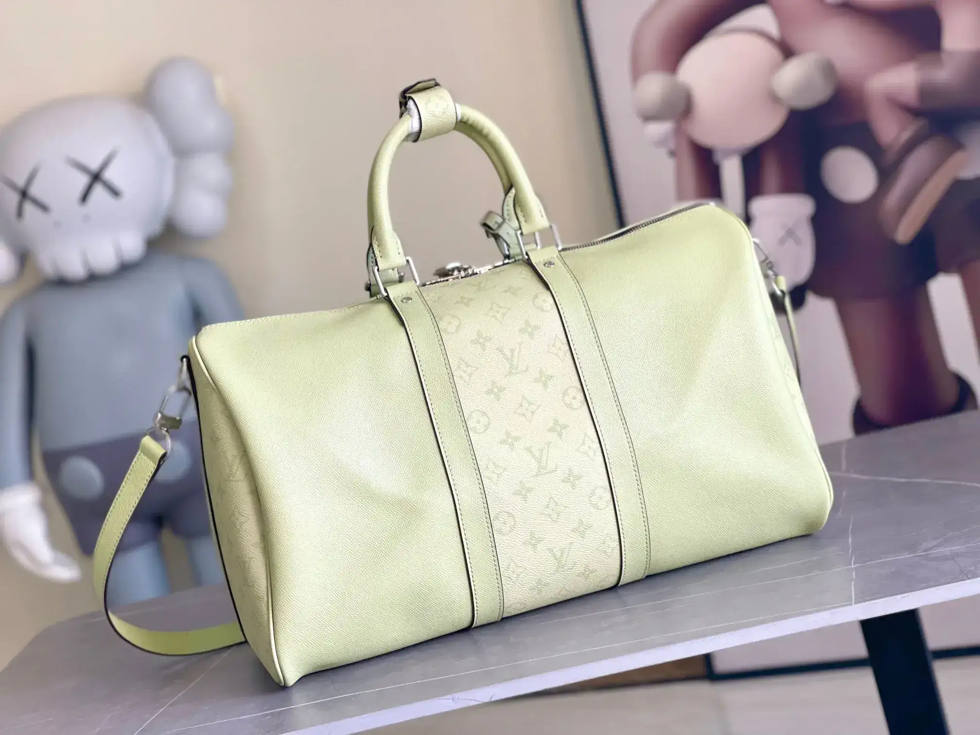 Louis Vuitton Pink Keepall Monogram Canvas Tote Bag product photo from LabelPicks