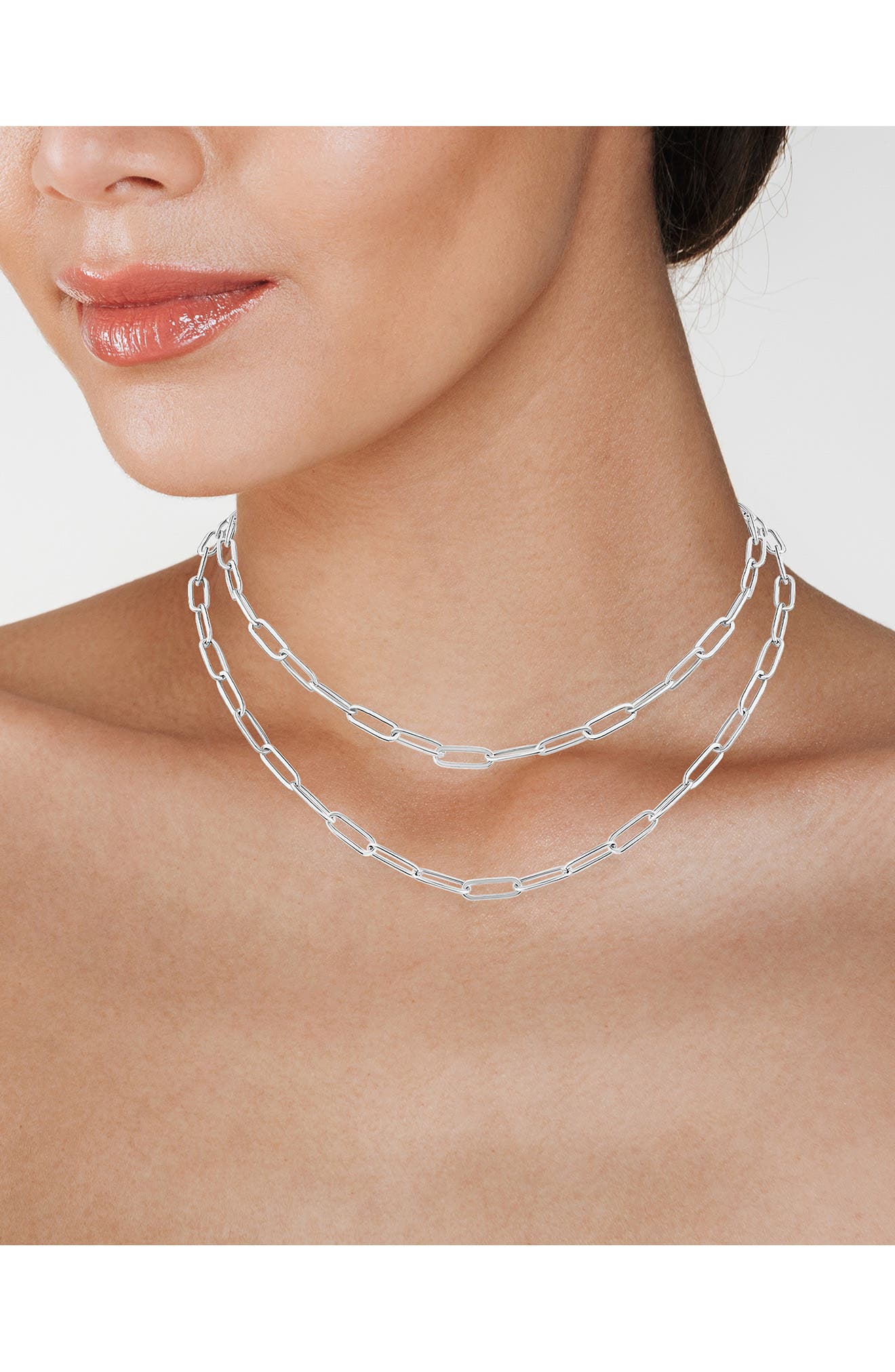 JARDIN Layered Paper Clip Chain Necklace
