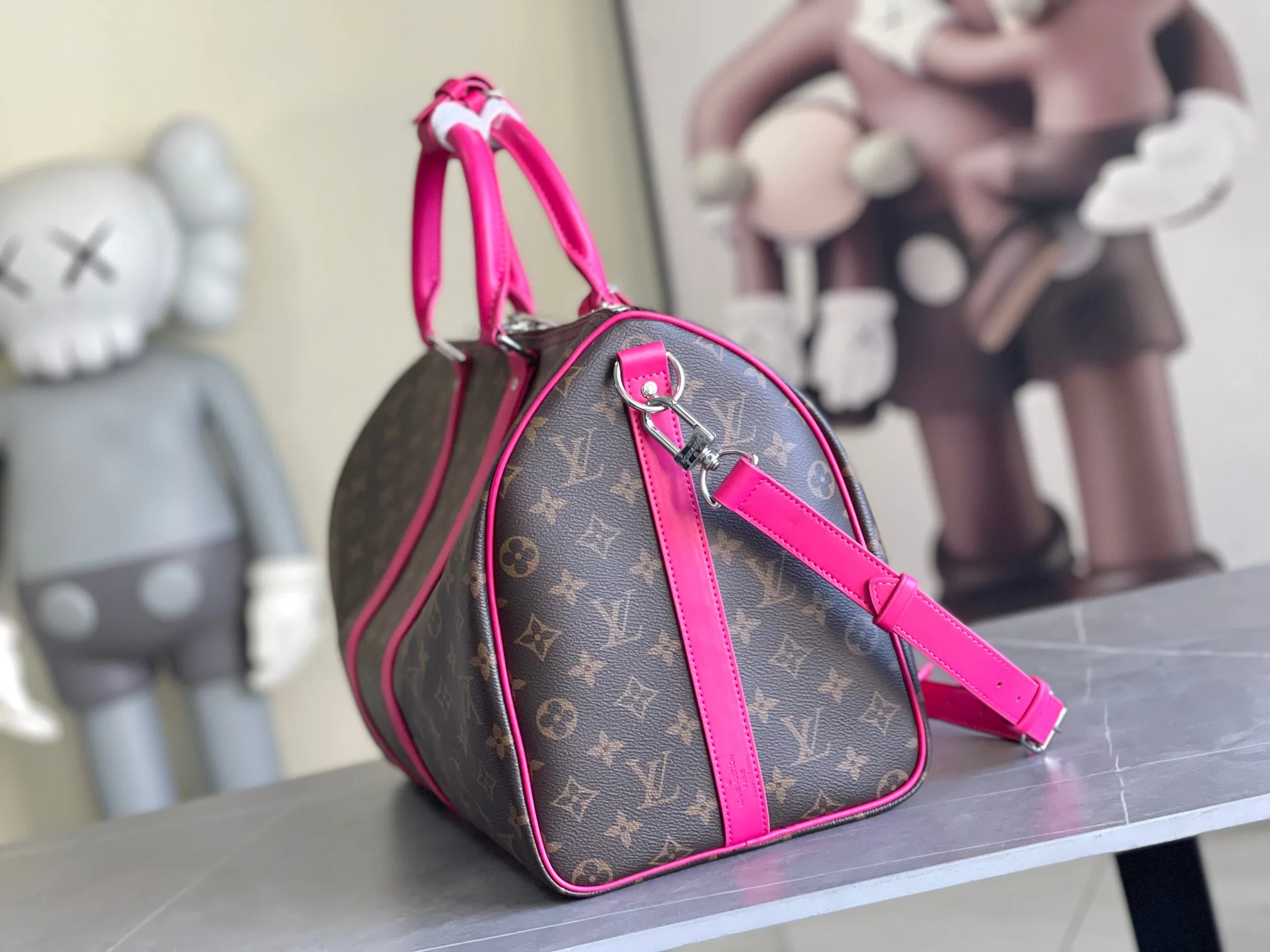 Louis Vuitton Red Keepall Monogram Canvas Tote Bag product photo from LabelPicks