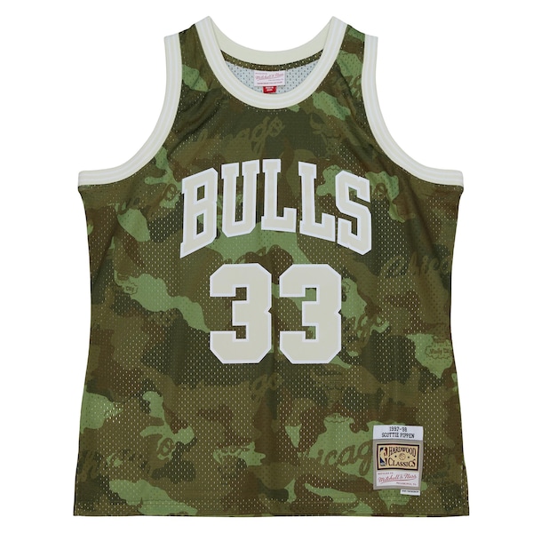 Scottie Pippen Chicago Bulls Hardwood Classics 1997/98 Ghost Green Swingman Jersey - Camo