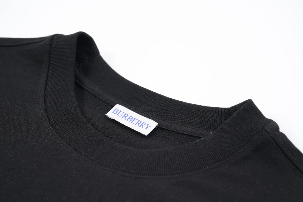 Burberry Black Equestrian Knight Check Print Cotton T-Shirt product photo from LabelPicks
