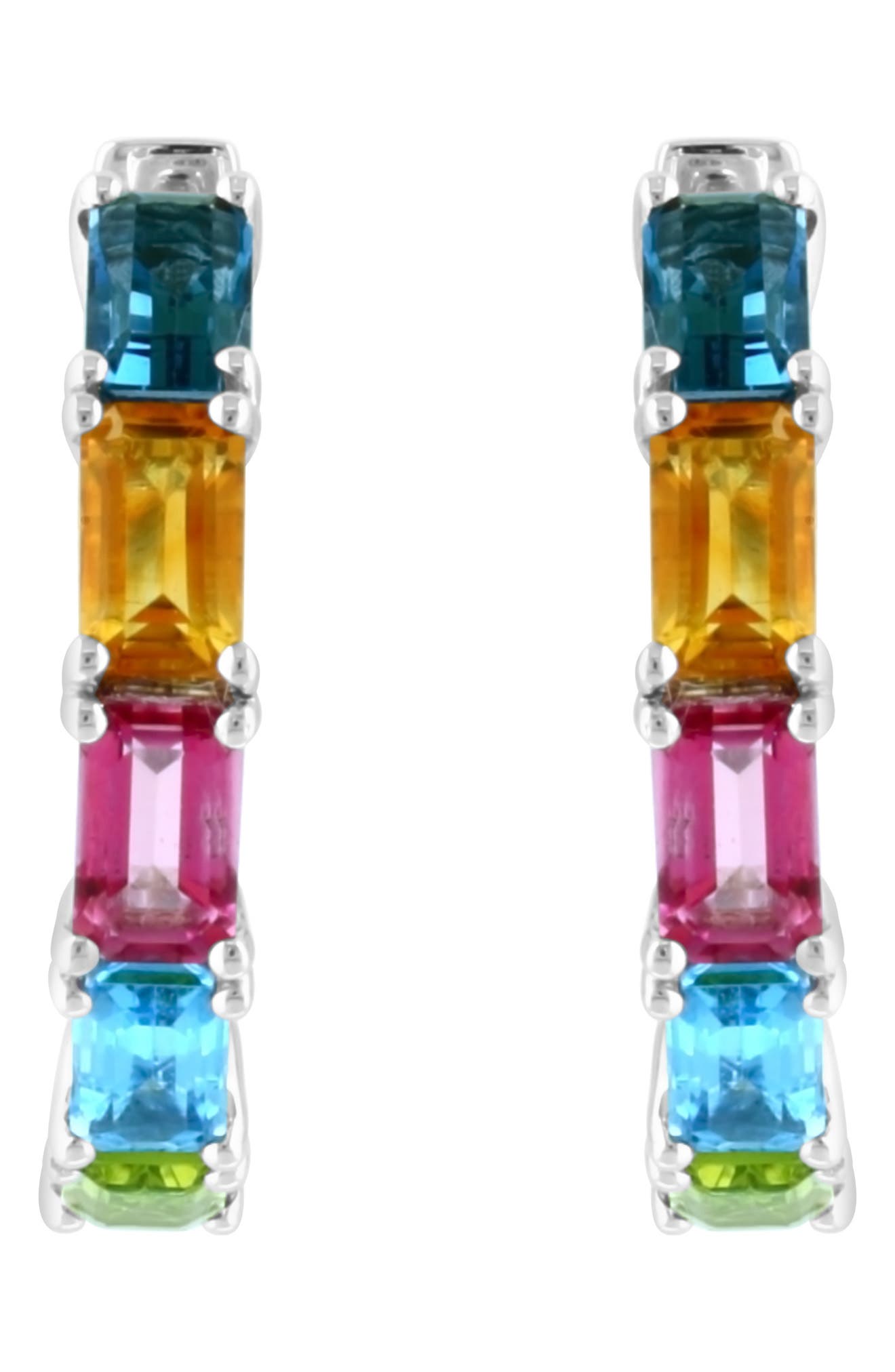 EFFY Sterling Silver Semiprecious Stone Huggie Hoop Earrings