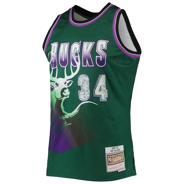 Ray Allen Milwaukee Bucks 1996/97 Hardwood Classics NBA 75th Anniversary Diamond Swingman Jersey - Green