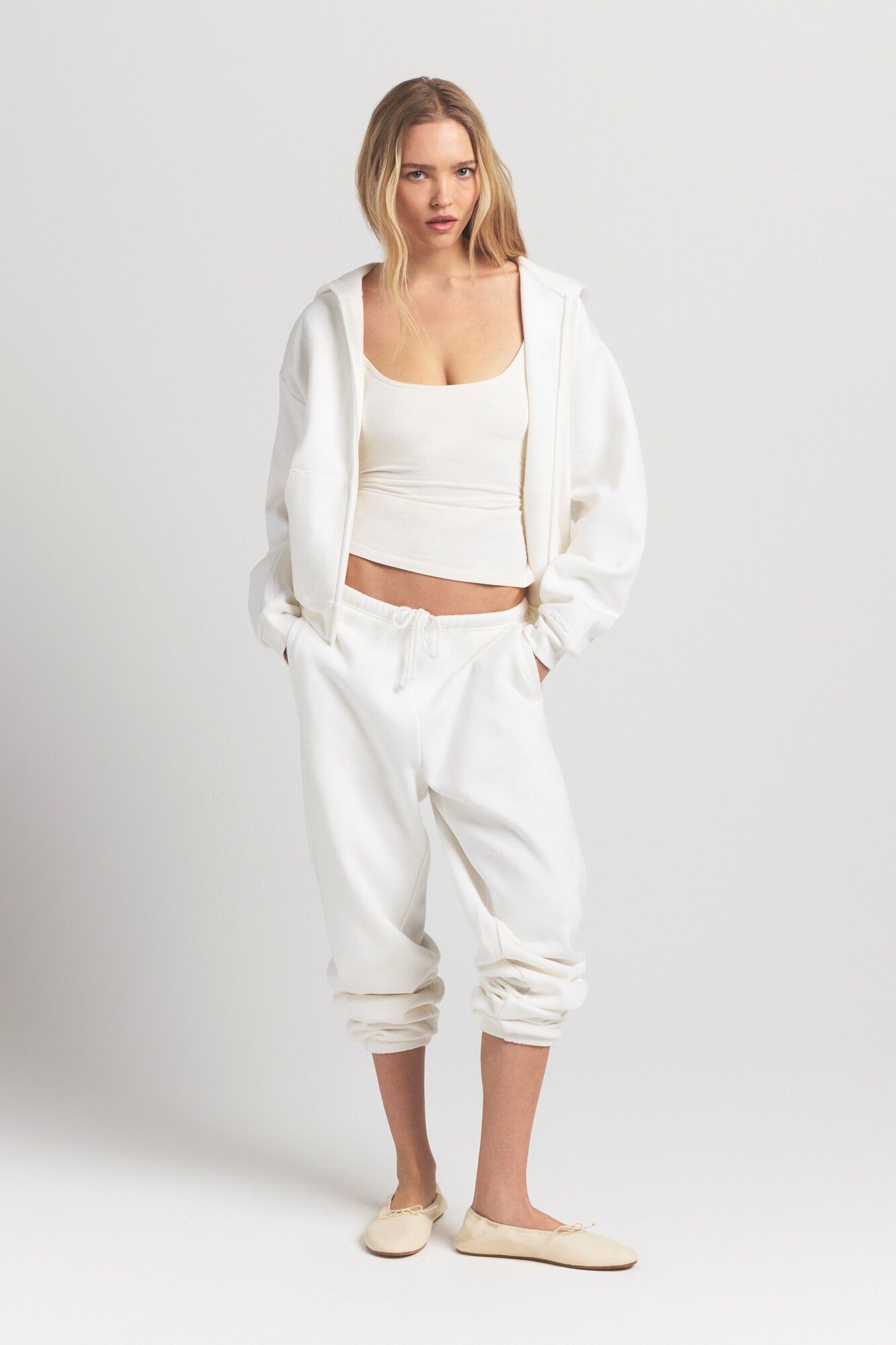 SKIMS COTTON FLEECE CLASSIC ZIP UP HOODIE