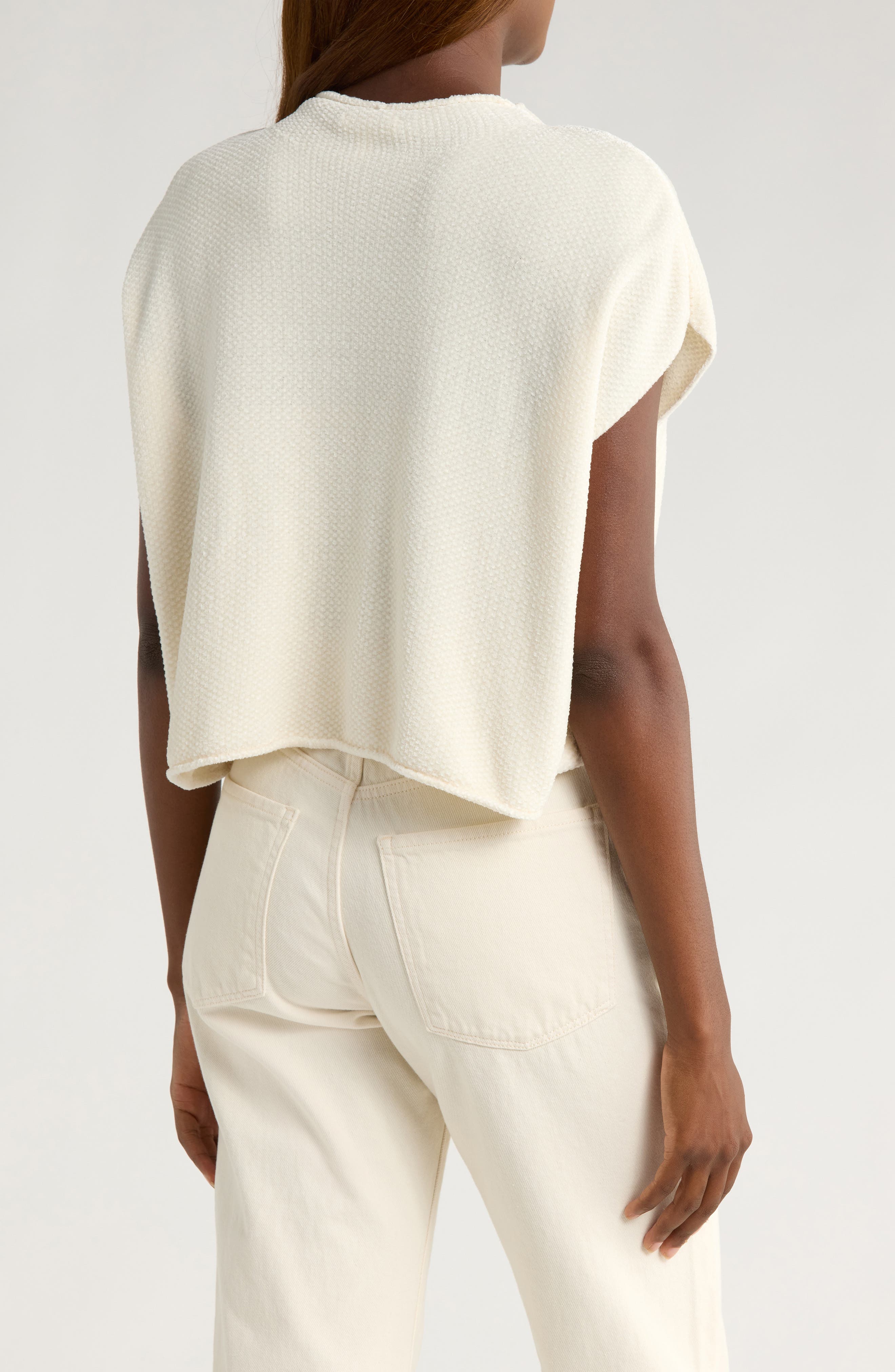 Splendid Andrea Funnel Neck Short Sleeve Sweater