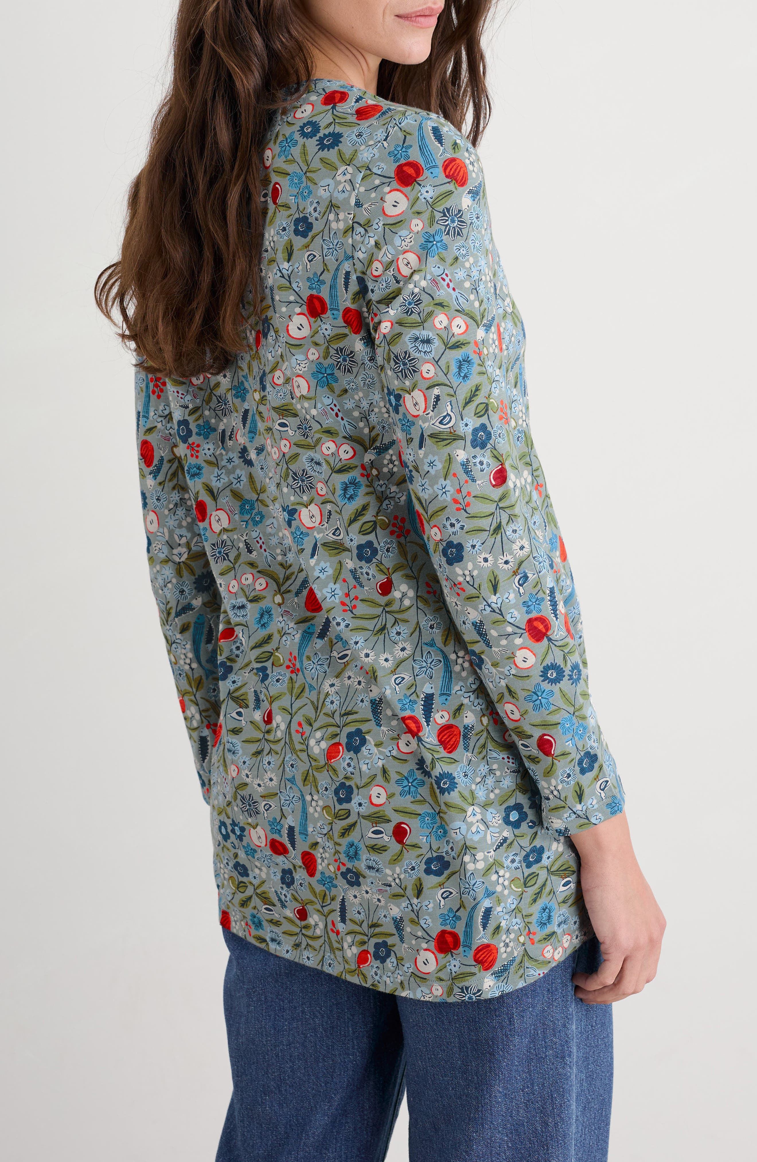 Seasalt Cornwall Moon Window Floral Organic Cotton Tunic