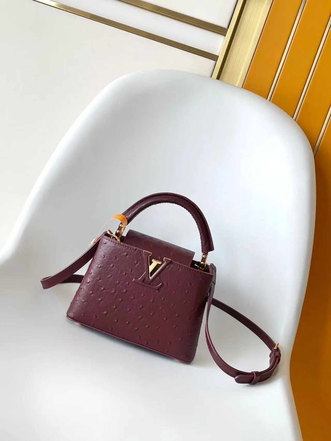 Louis Vuitton Capucines Black Grained Leather Top Handle Bag product photo from LabelPicks