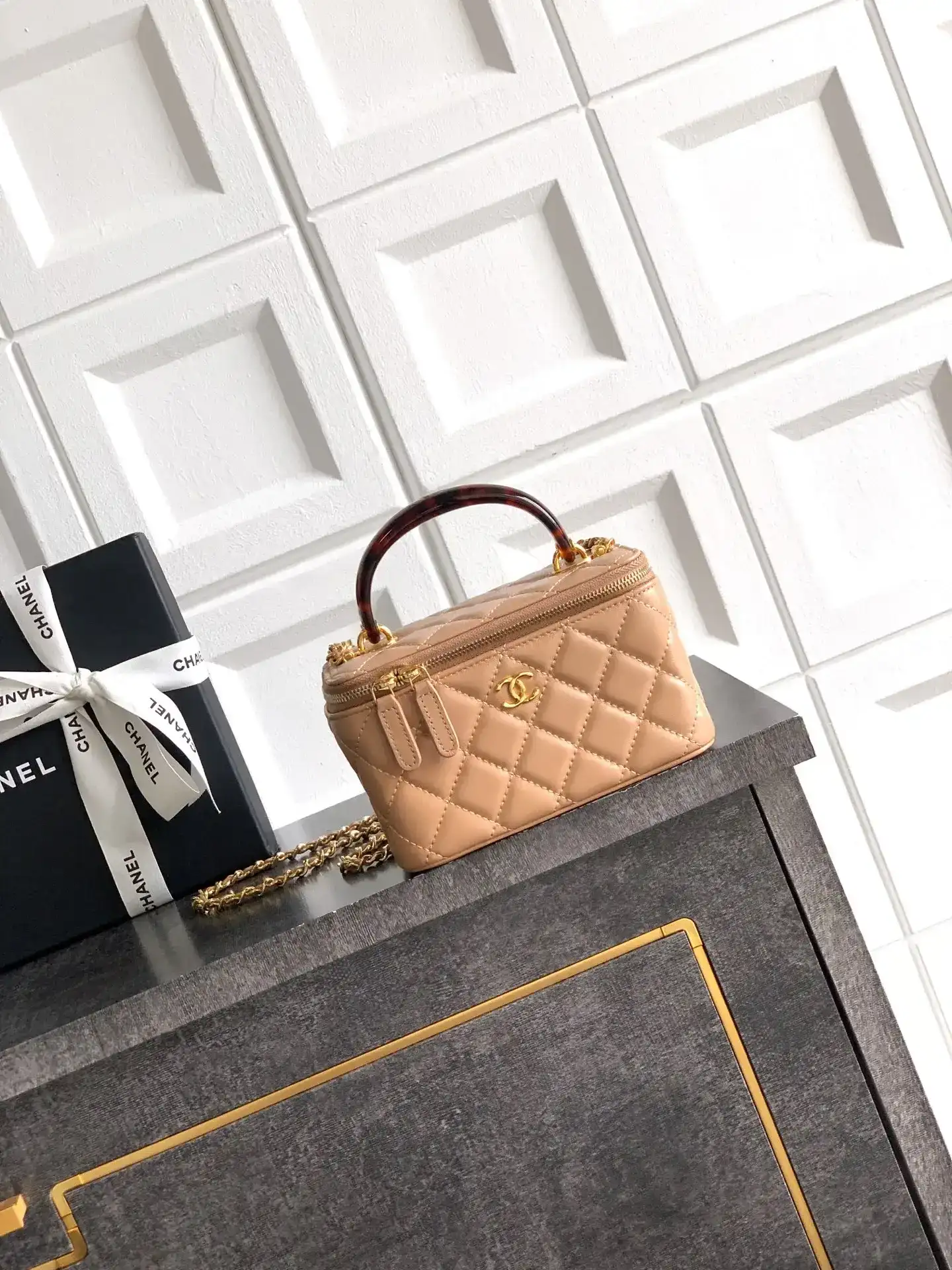 Chanel Brown Quilted Leather Top Handle Bag product photo from LabelPicks