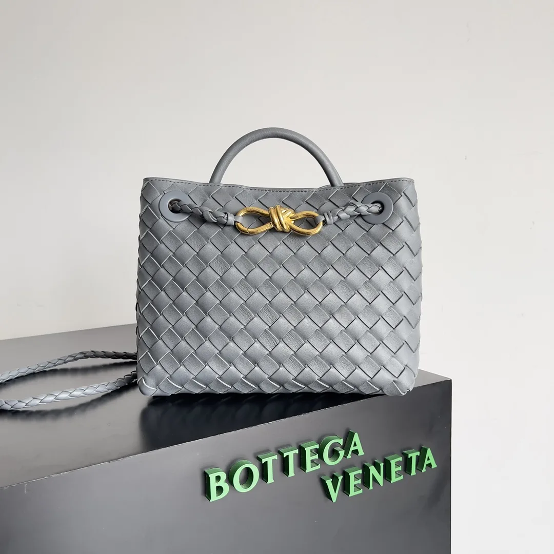 Bottega Veneta Andiamo White Intrecciato Woven Leather Top Handle Bag product photo from LabelPicks