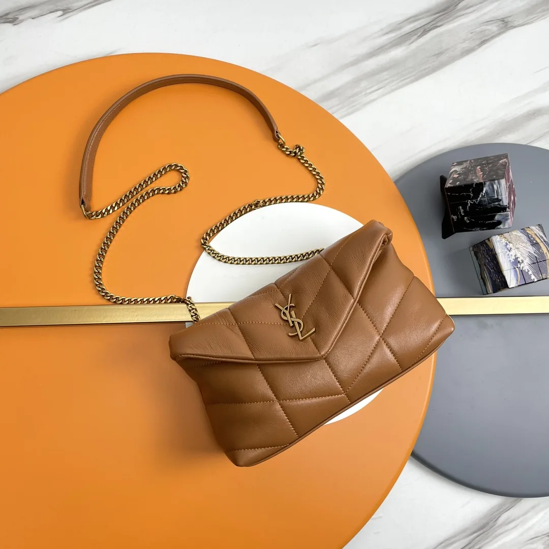 Saint Laurent Brown Quilted Leather Shoulder Bag product photo from LabelPicks