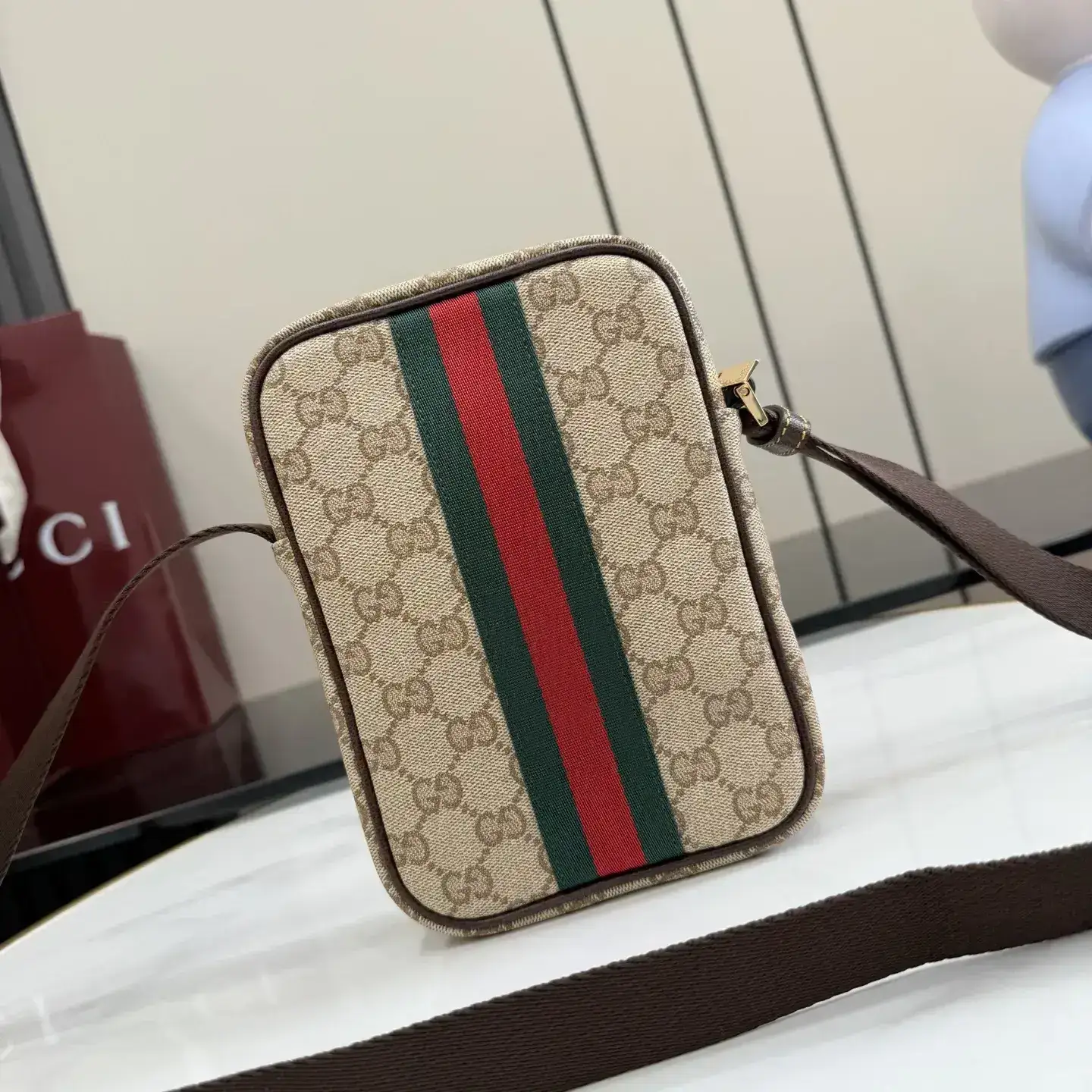 Gucci Generation Beige Canvas and Leather Crossbody Bag product photo from LabelPicks