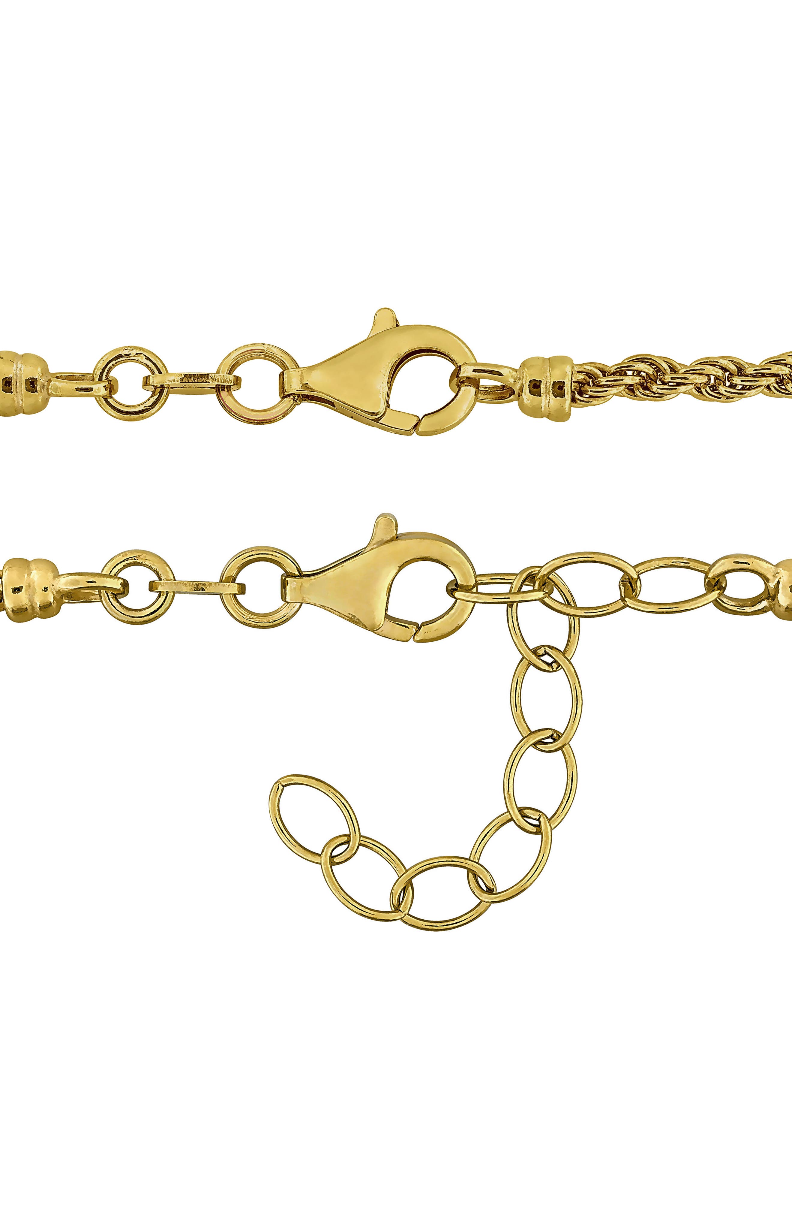 DELMAR 2.5mm Curb & 6mm Rope Chain Necklace & Bracelet Set