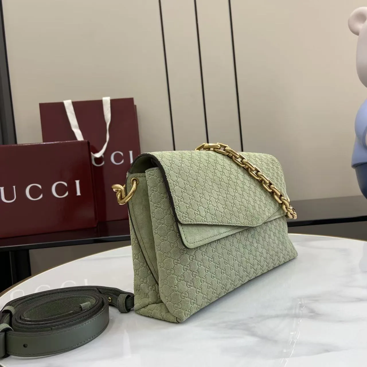 Gucci Green GG Supreme Canvas Shoulder Bag product photo from LabelPicks