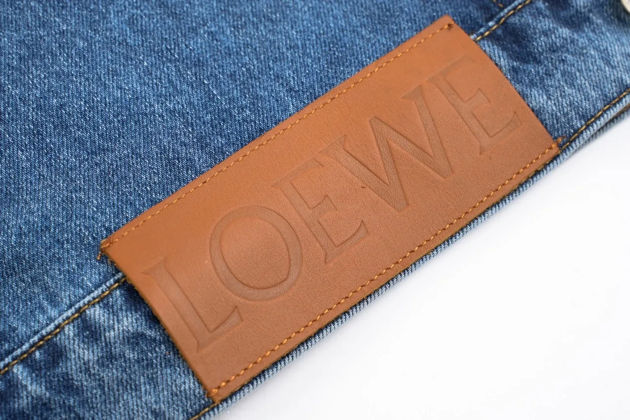 LOEWE Blue Denim Jacket with Embroidered Anagram Sleeve Detail product photo from LabelPicks