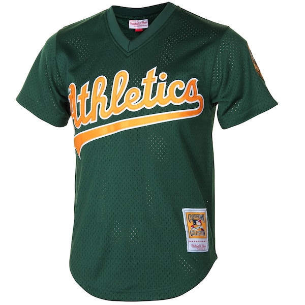 Rickey Henderson Oakland Athletics 1998 Cooperstown Mesh Batting Practice Jersey - Green