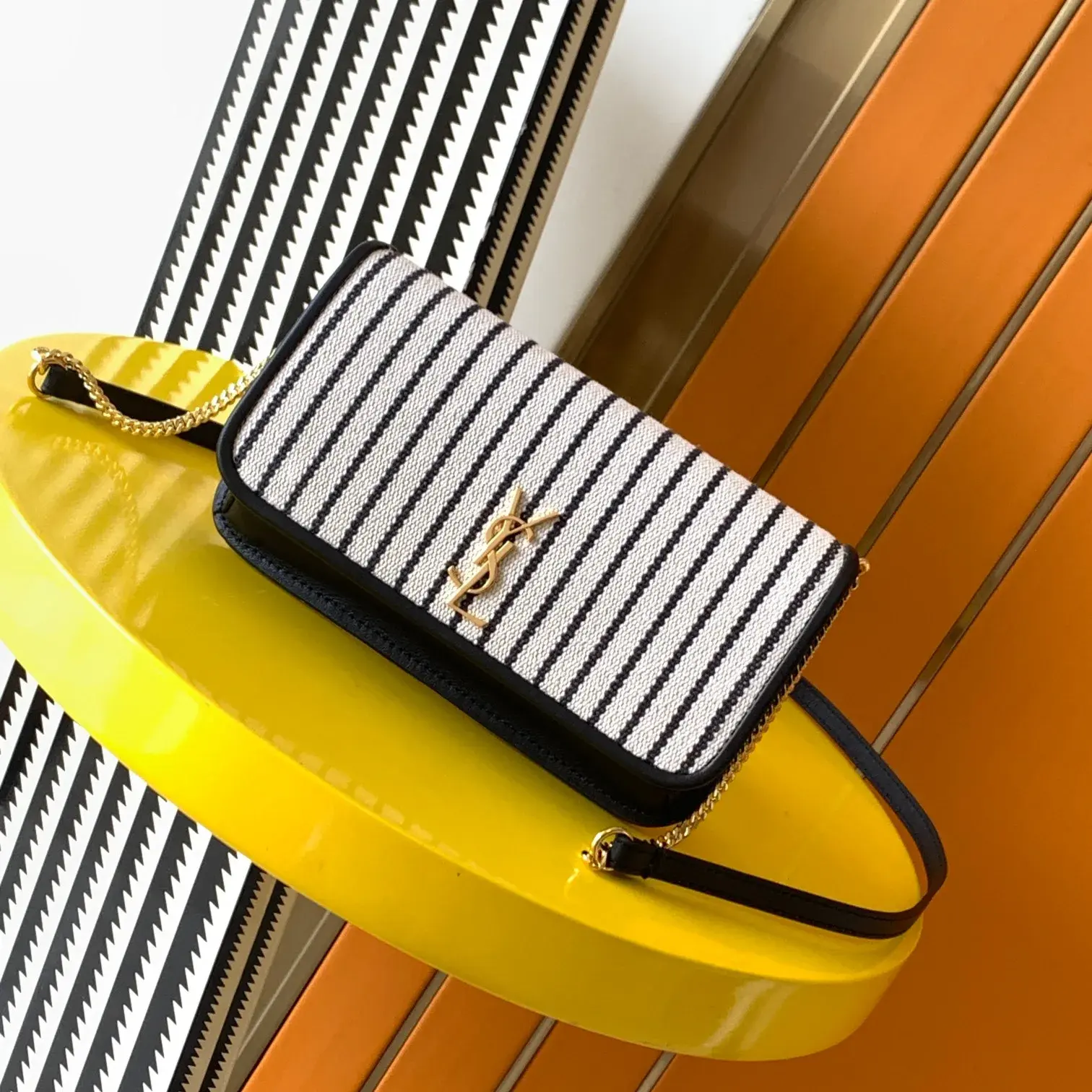 Saint Laurent Gold Calfskin Shoulder Bag product photo from LabelPicks