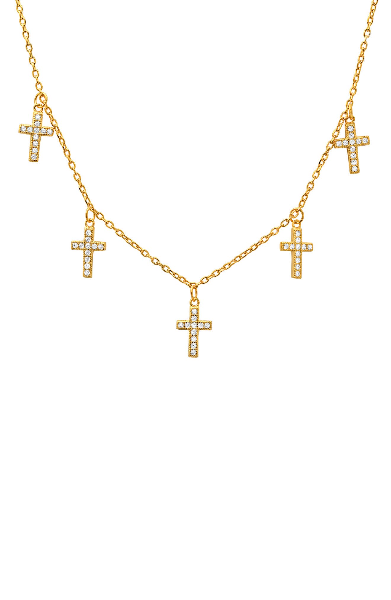 Queen Jewels Sterling Silver Dangling Cross Necklace