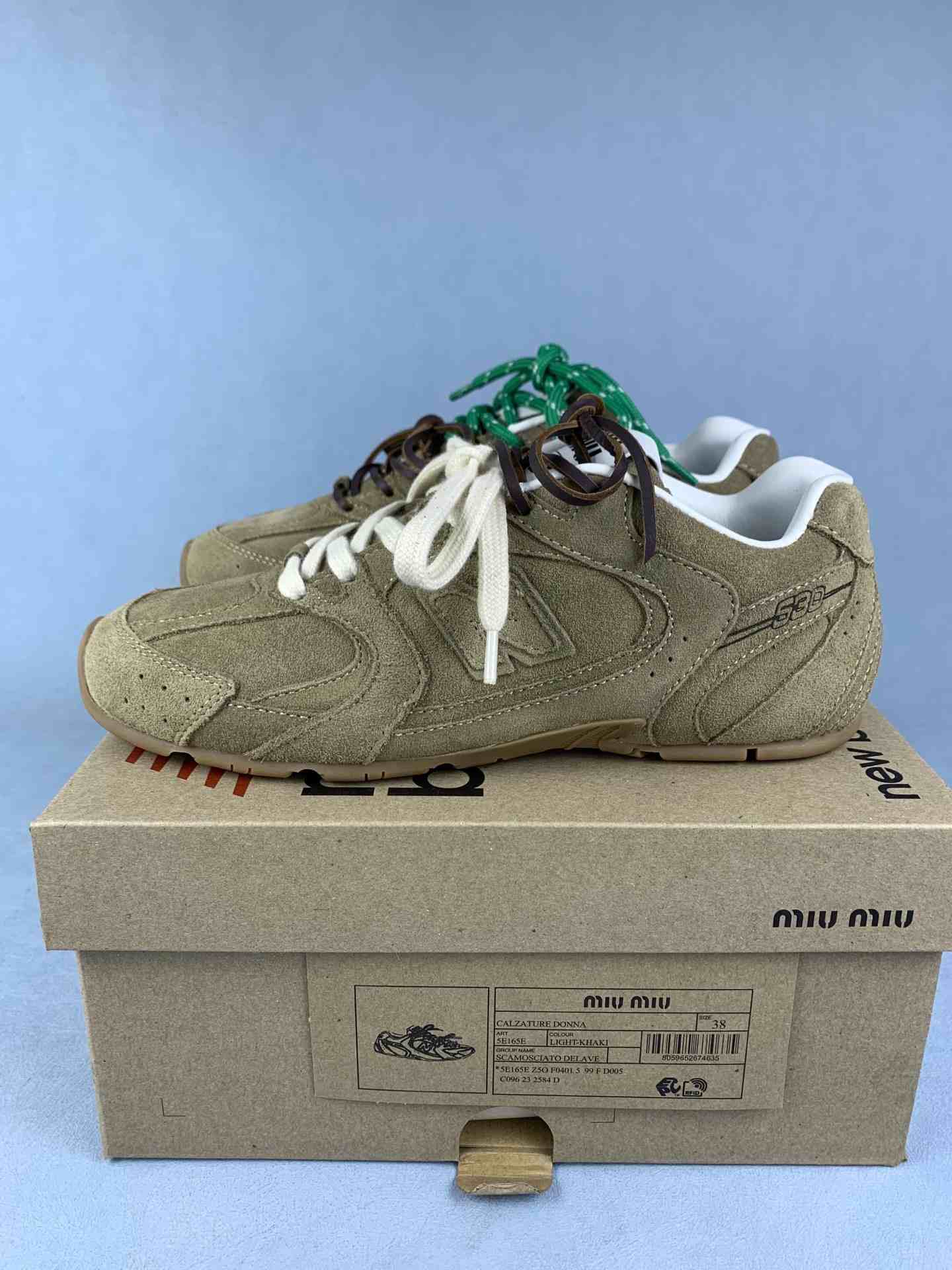 New Balance X Miu Miu 530 SL suede and mesh sneakers