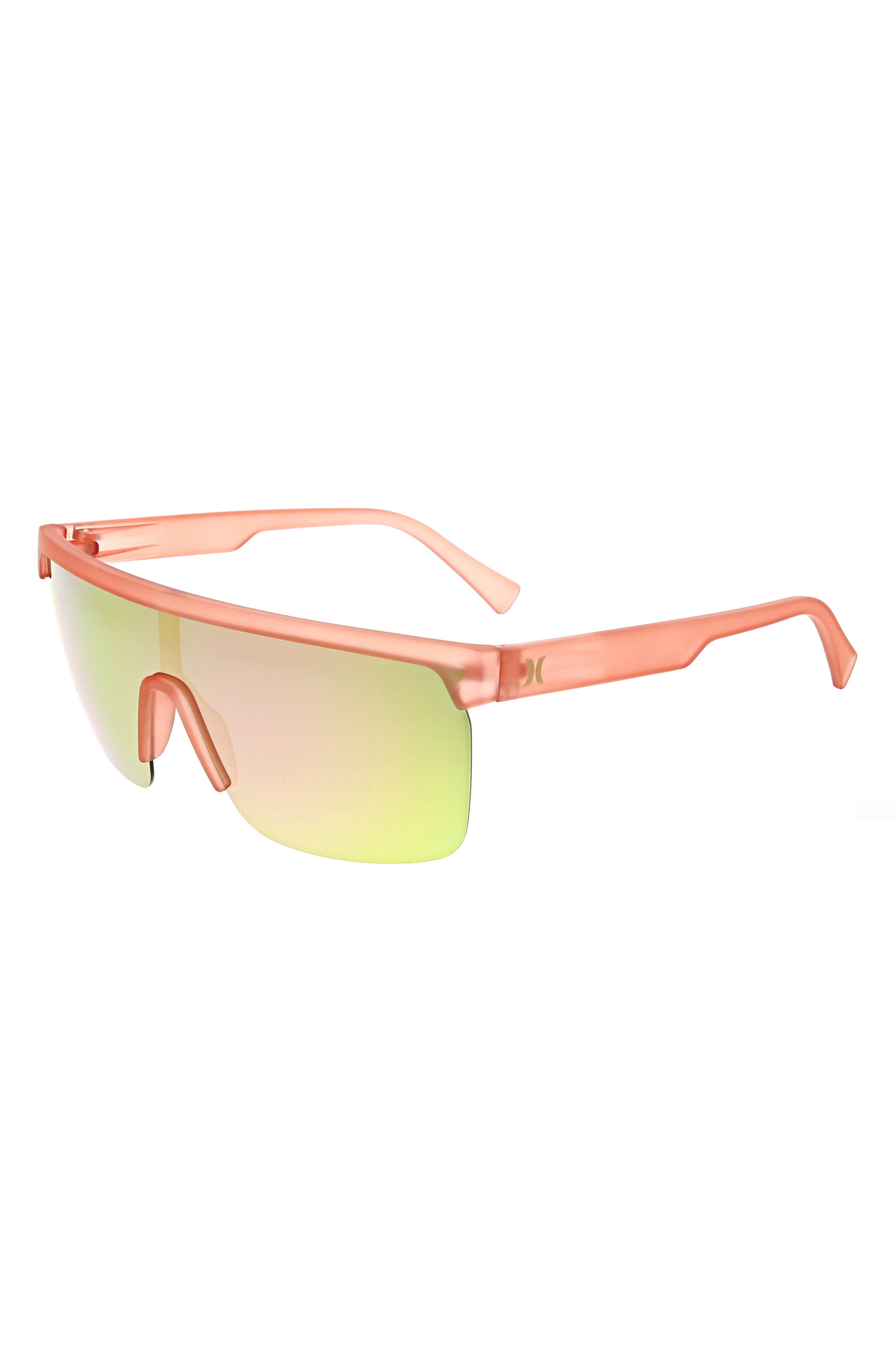 Hurley 63mm Semi Rim Shield Polarized Sunglasses