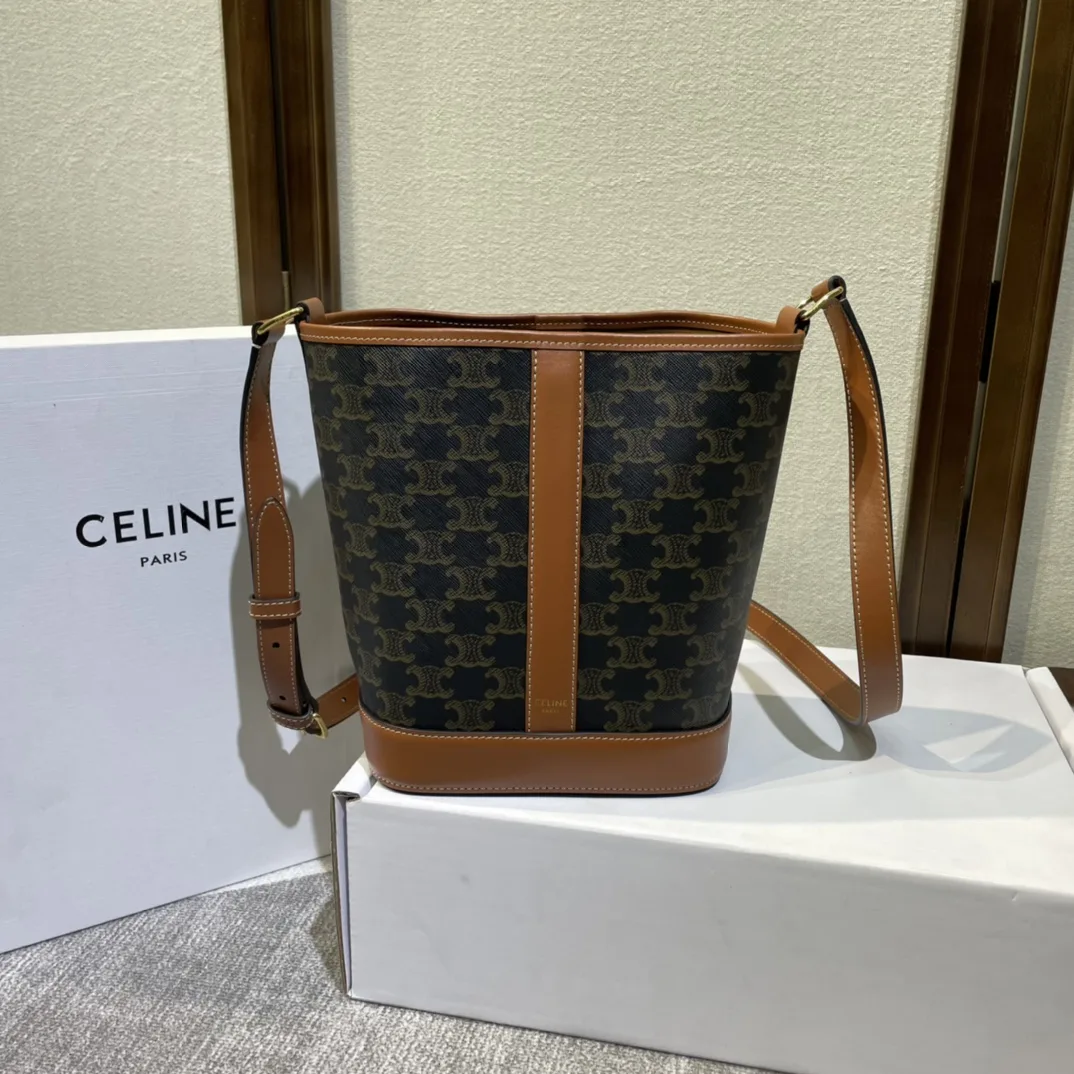 Celine Folco Triomphe Canvas Bucket Bag product photo from LabelPicks