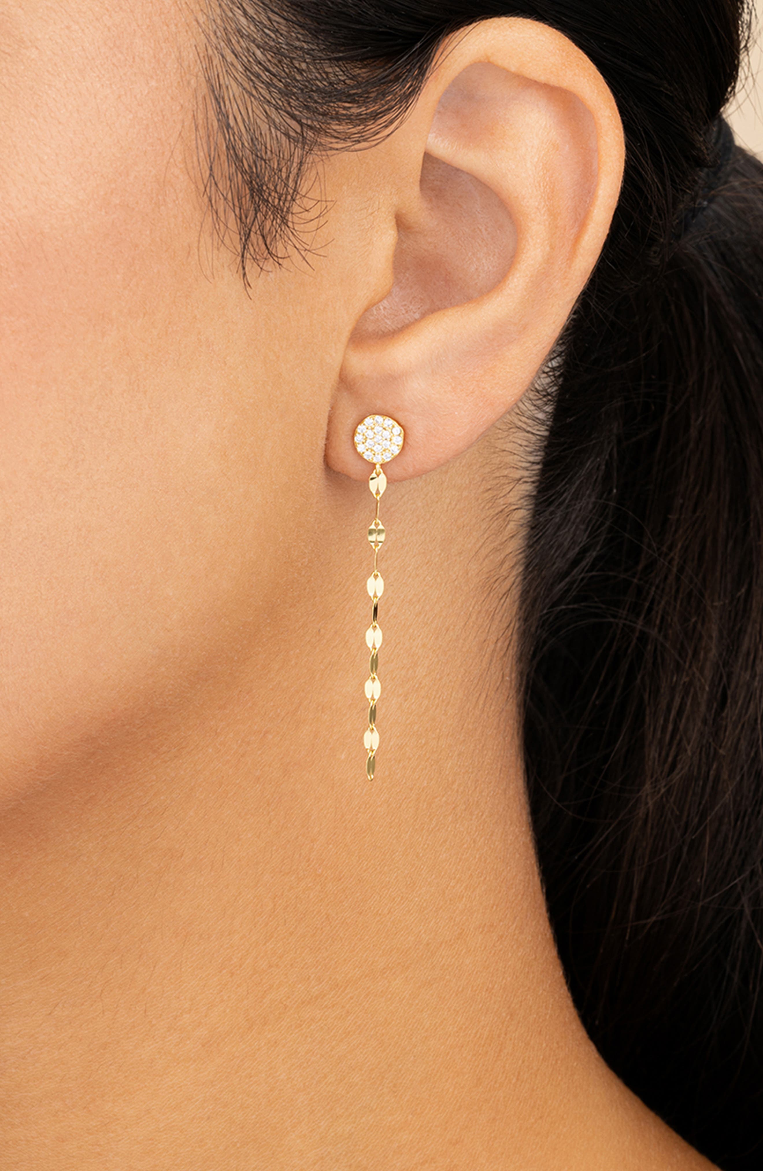Sterling Forever Annabelle CZ Pavé Disc Drop Earrings