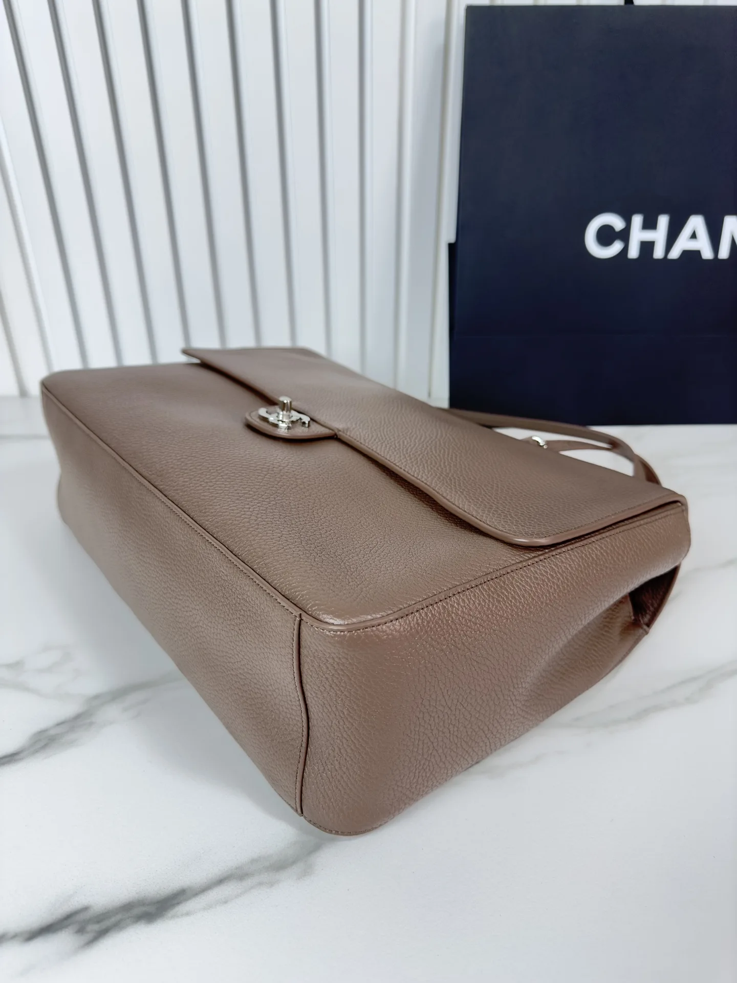 Chanel Brown Classic Flap Grained Leather Crossbody Bag product photo from LabelPicks