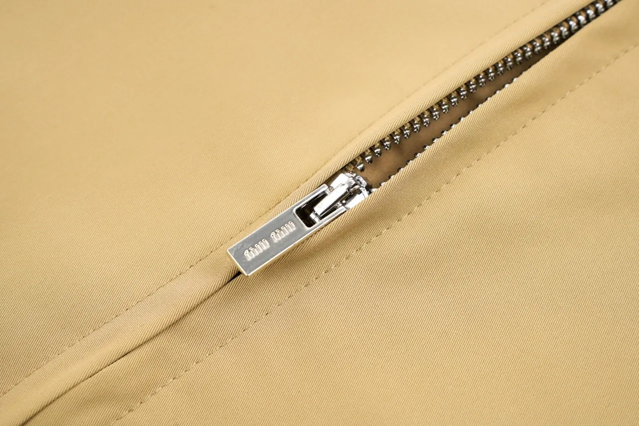 Miu Miu Khaki Contrast Check Collar Jacket product photo from LabelPicks