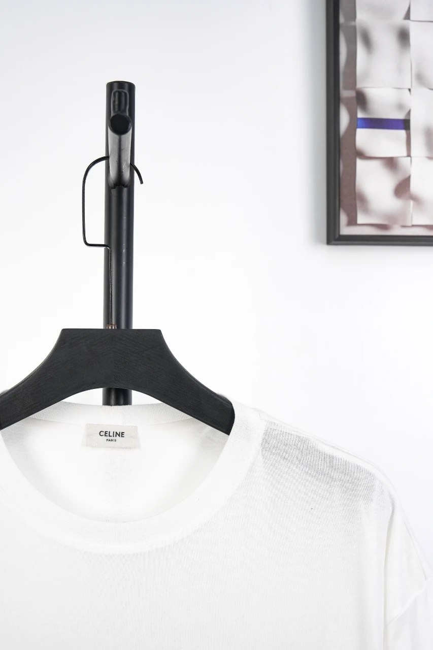 CELINE White Double-Layer Mesh Logo T-Shirt product photo from LabelPicks