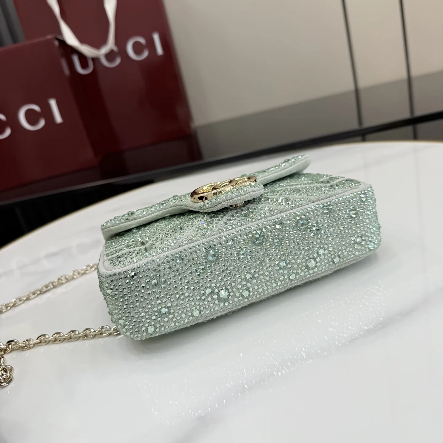 Gucci Green Marmont GG Supreme Canvas Crossbody Bag product photo from LabelPicks