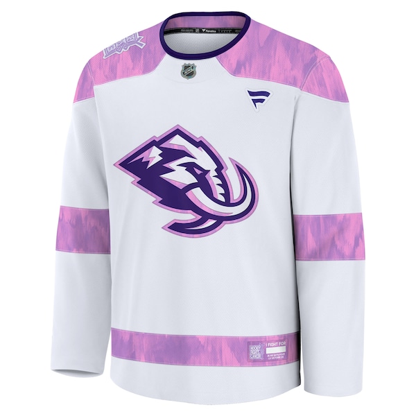 Utah Mammoth  Hockey Fights Cancer Survivor Practice Jersey - White