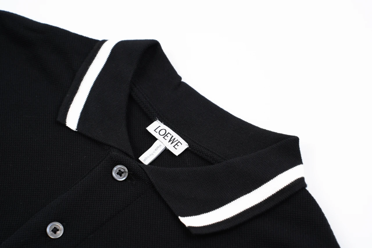 LOEWE Black Contrast-Trim Anagram Polo Shirt product photo from LabelPicks