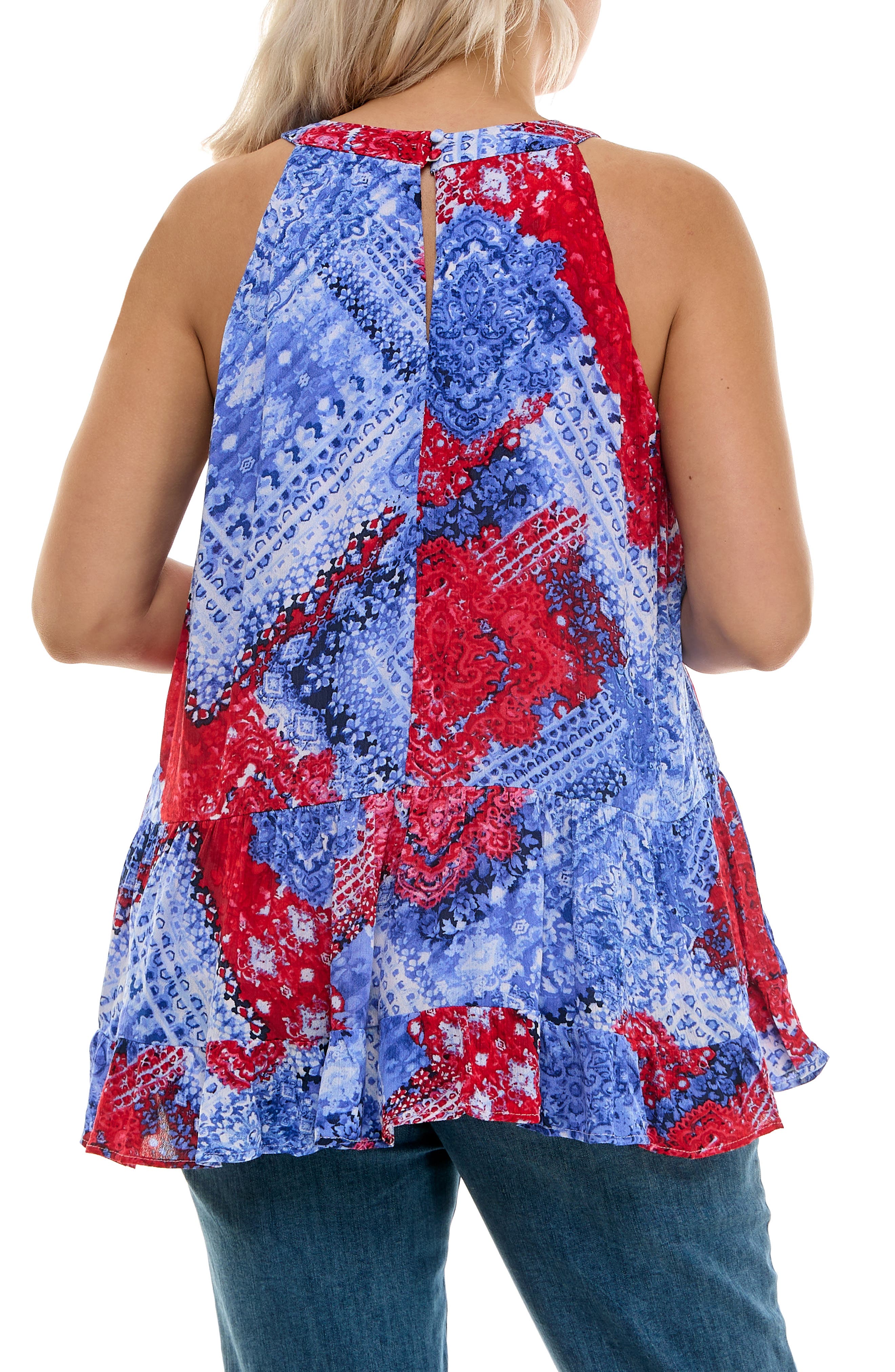 Nina Leonard Sleeveless Tiered Top