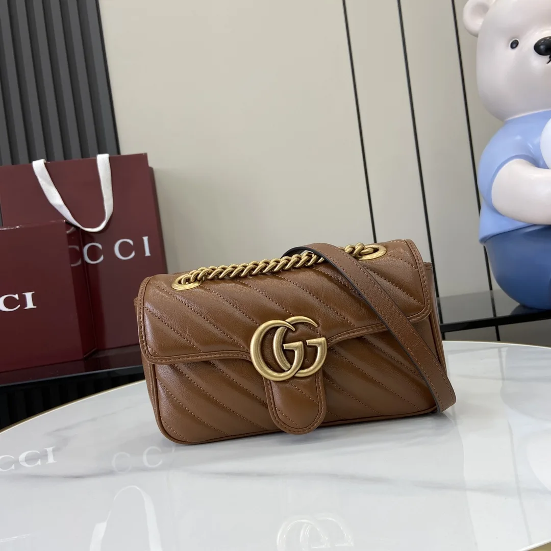 Gucci Brown Marmont GG Supreme Canvas Crossbody Bag product photo from LabelPicks