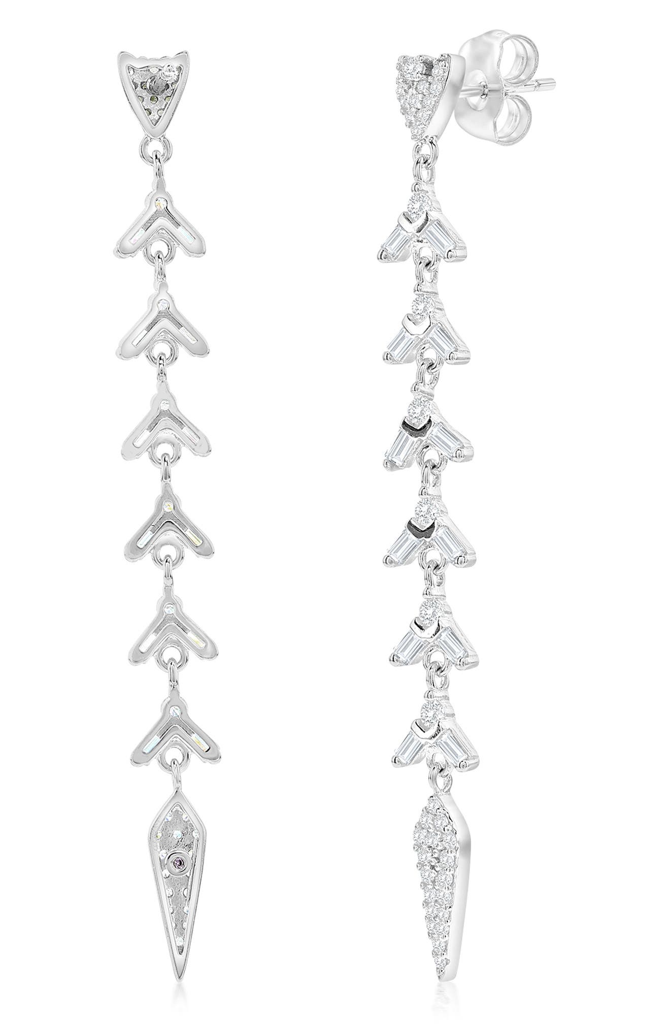 SUZY LEVIAN Cubic Zirconia Linear Drop Earrings