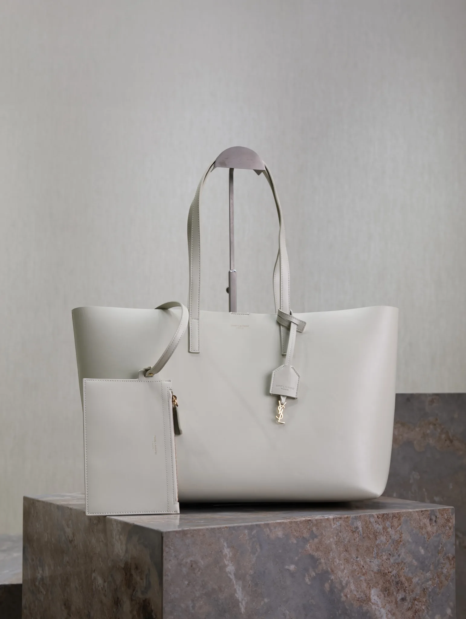 Saint Laurent White Calfskin Tote Bag product photo from LabelPicks