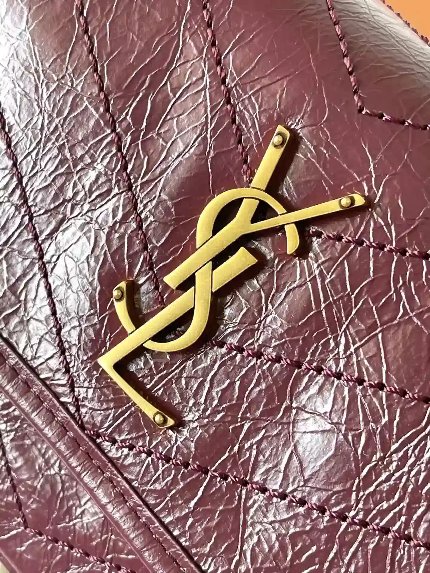 Saint Laurent Burgundy Niki Calfskin Shoulder Bag product photo from LabelPicks