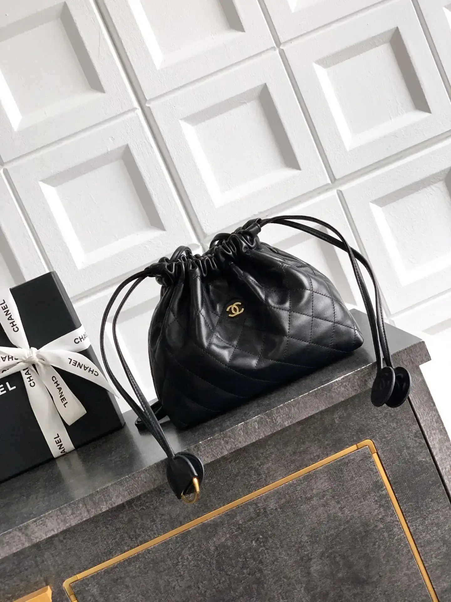 Chanel Black Quilted Leather Bucket Bag product photo from LabelPicks