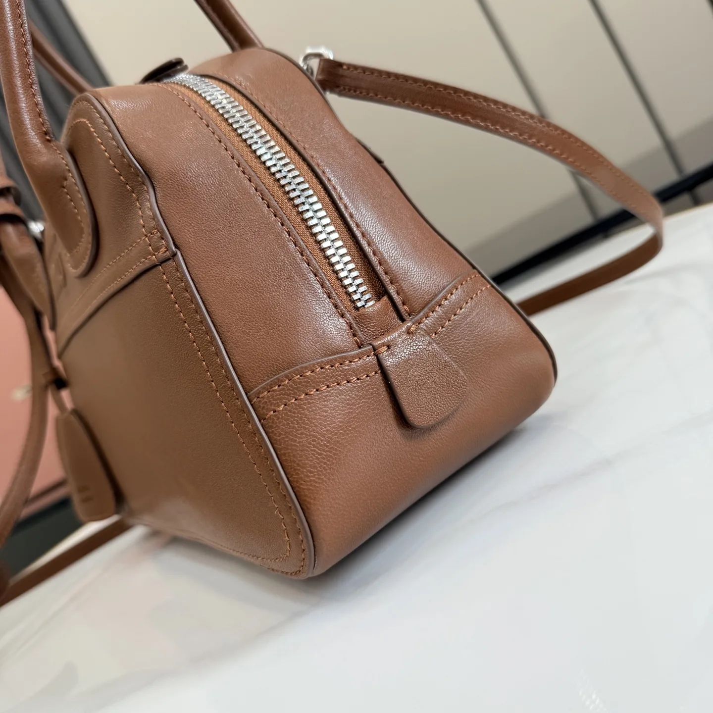 Miu Miu Vivant Brown Lambskin Top Handle Bag product photo from LabelPicks