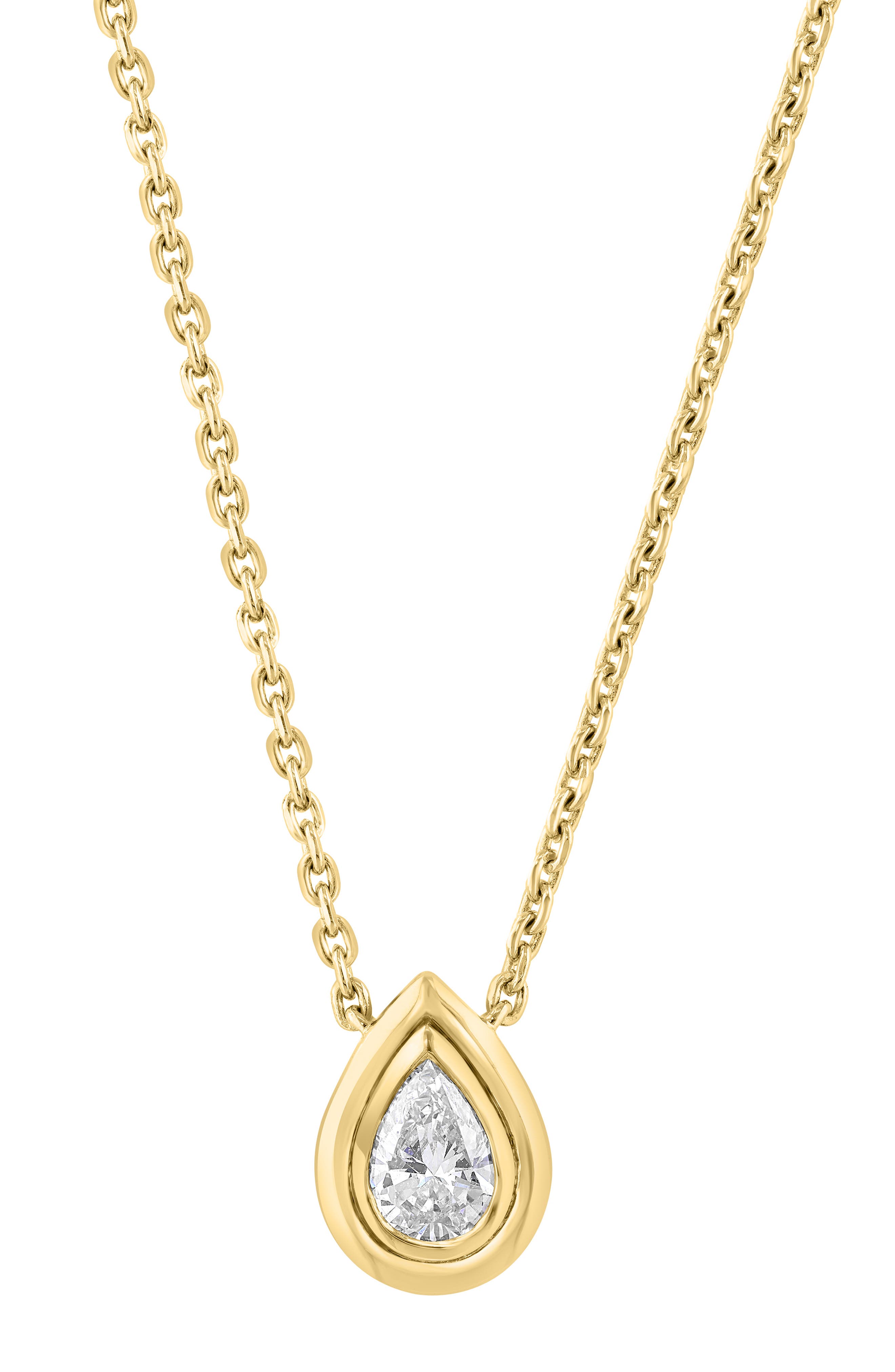 EFFY 14K Gold Plated Sterling Silver Pear Cut Lab Grown Diamond Pendant Necklace